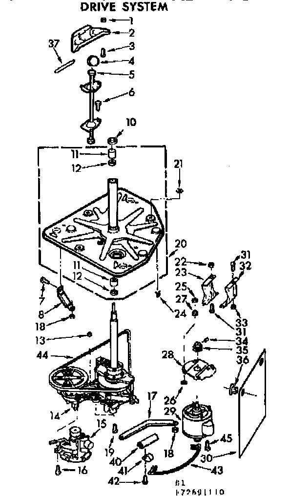 Kenmore 11073691610 drive system diagram