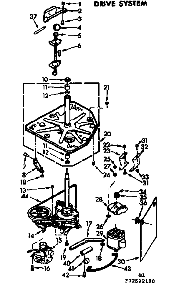 Kenmore 11073692200 drive system diagram