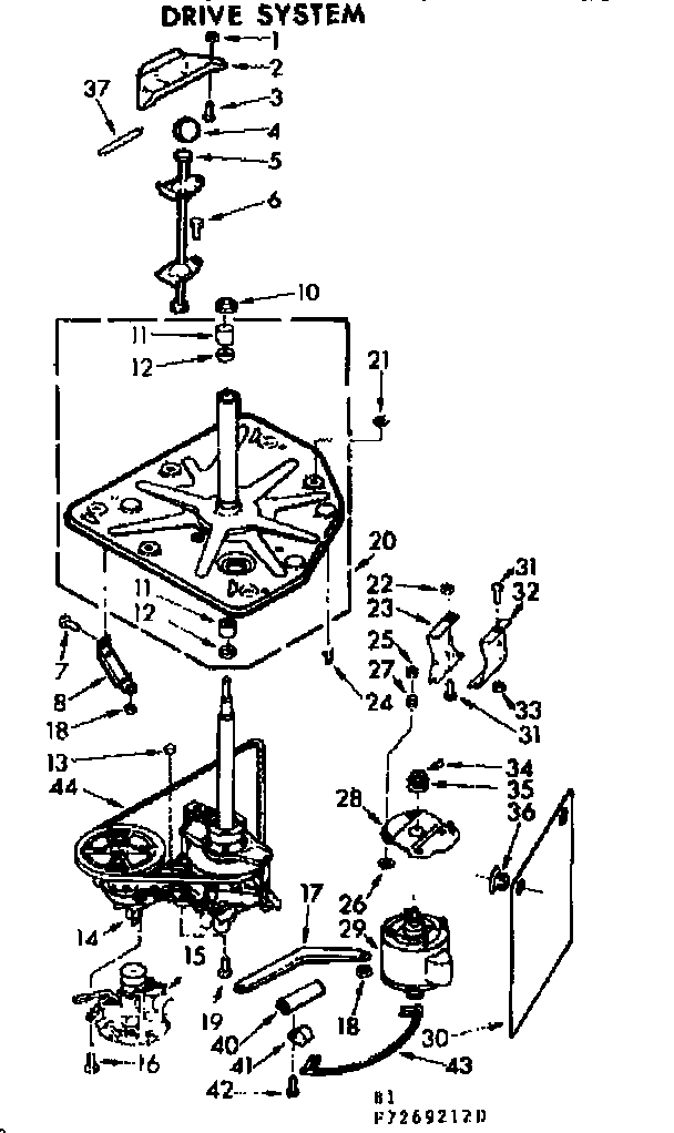 Kenmore 11072692220 drive system diagram