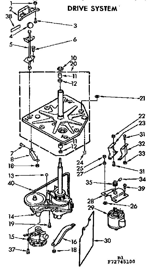 Kenmore 11073745100 drive system diagram
