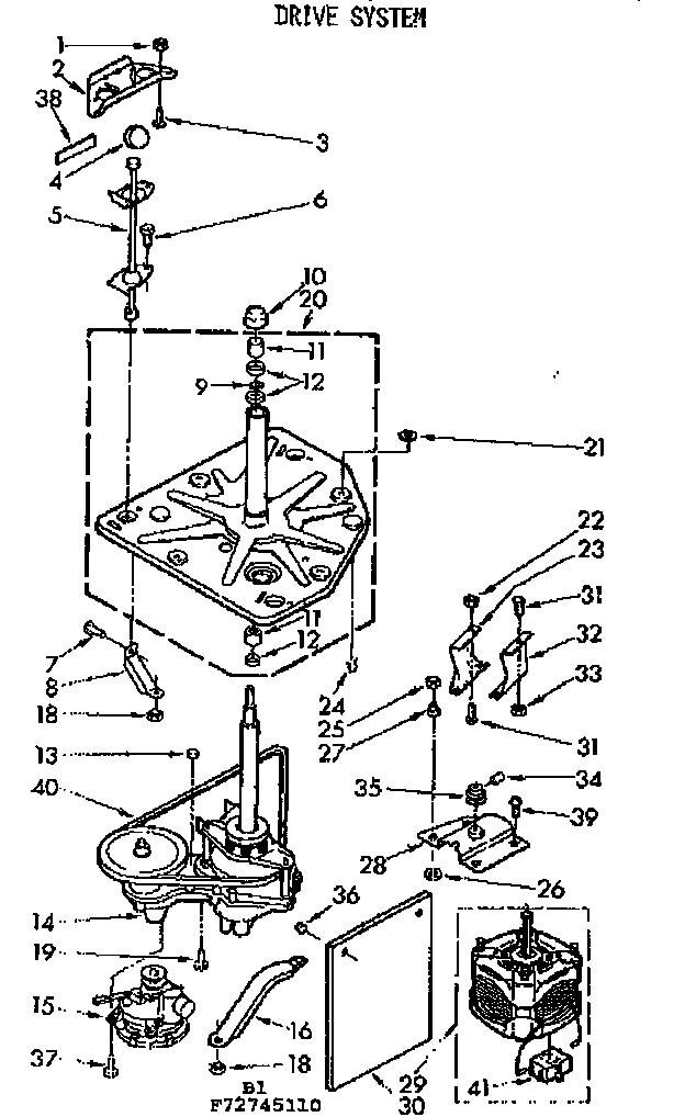 Kenmore 11073745110 drive system diagram