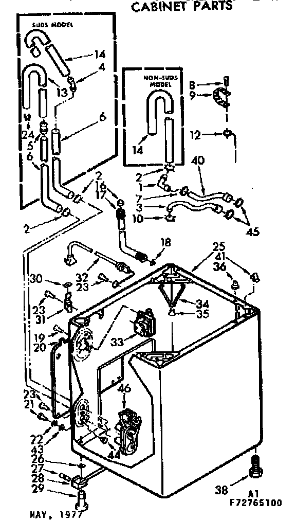 Kenmore 11073765400 cabinet parts diagram
