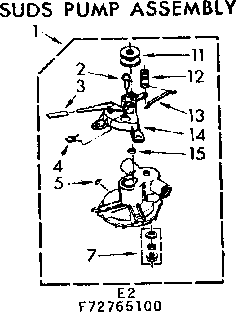 Kenmore 11073765400 suds pump assembly diagram