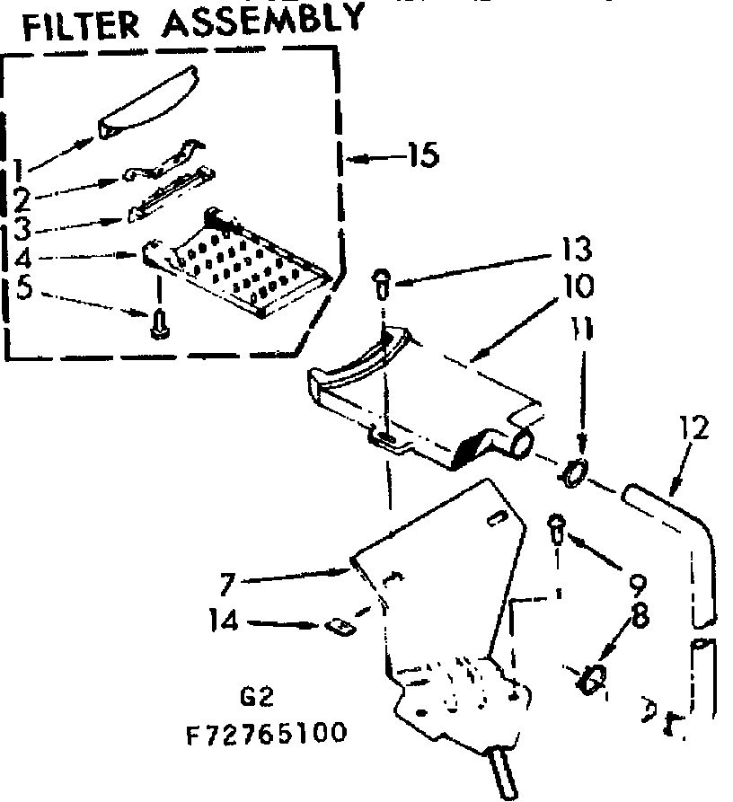 Kenmore 11073765400 filter assembly diagram