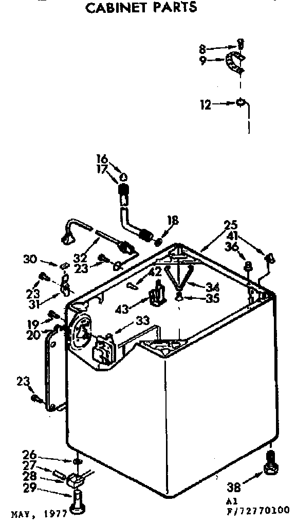 Kenmore 11072770600 cabinet parts diagram
