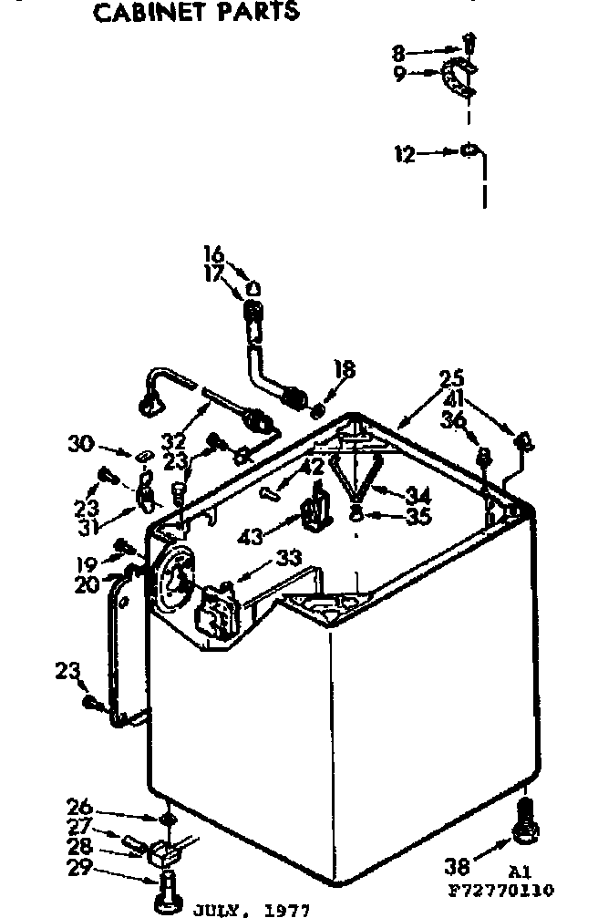 Kenmore 11072770110 cabinet parts diagram