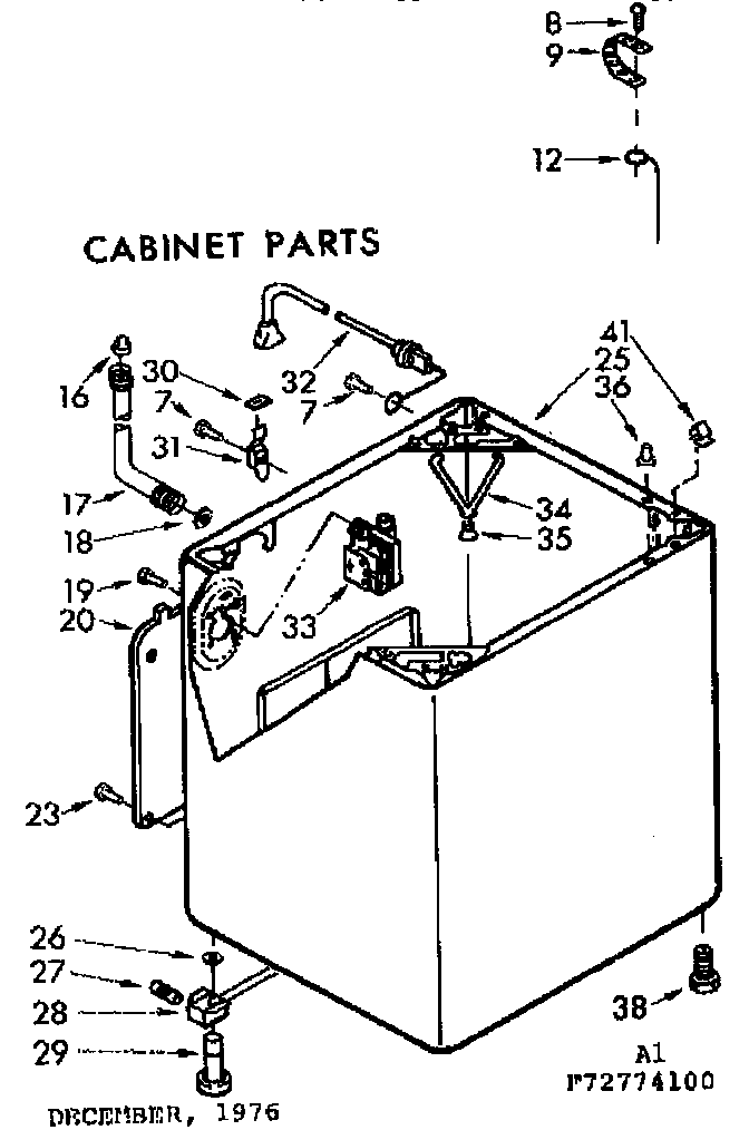 Kenmore 11072774400 cabinet parts diagram