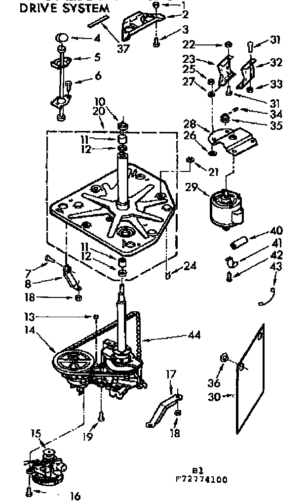 Kenmore 11072774400 drive system diagram