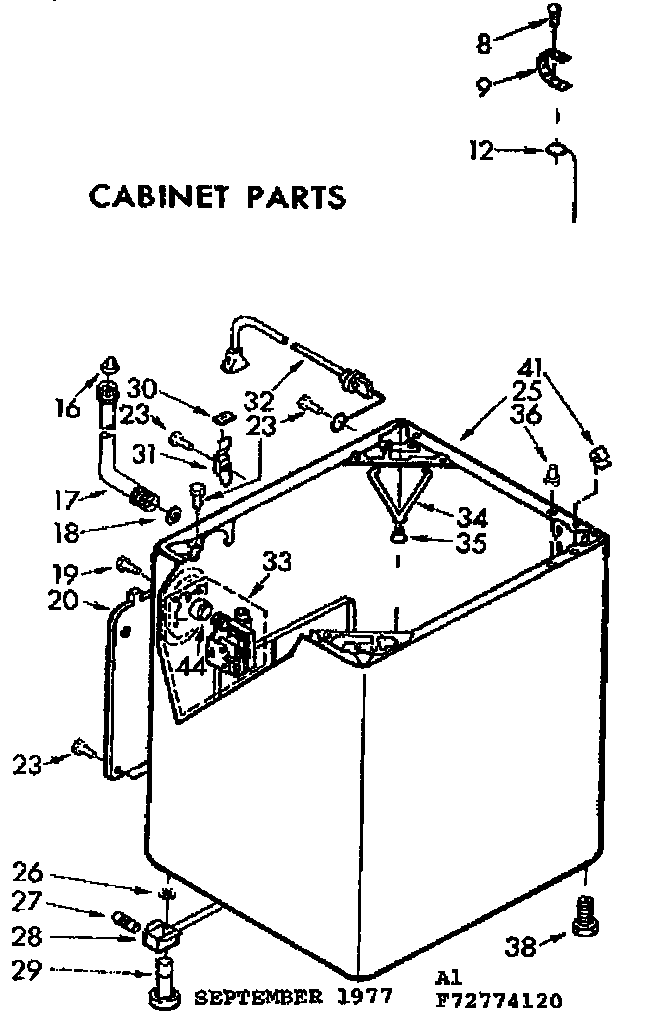 Kenmore 11073774120 cabinet parts diagram
