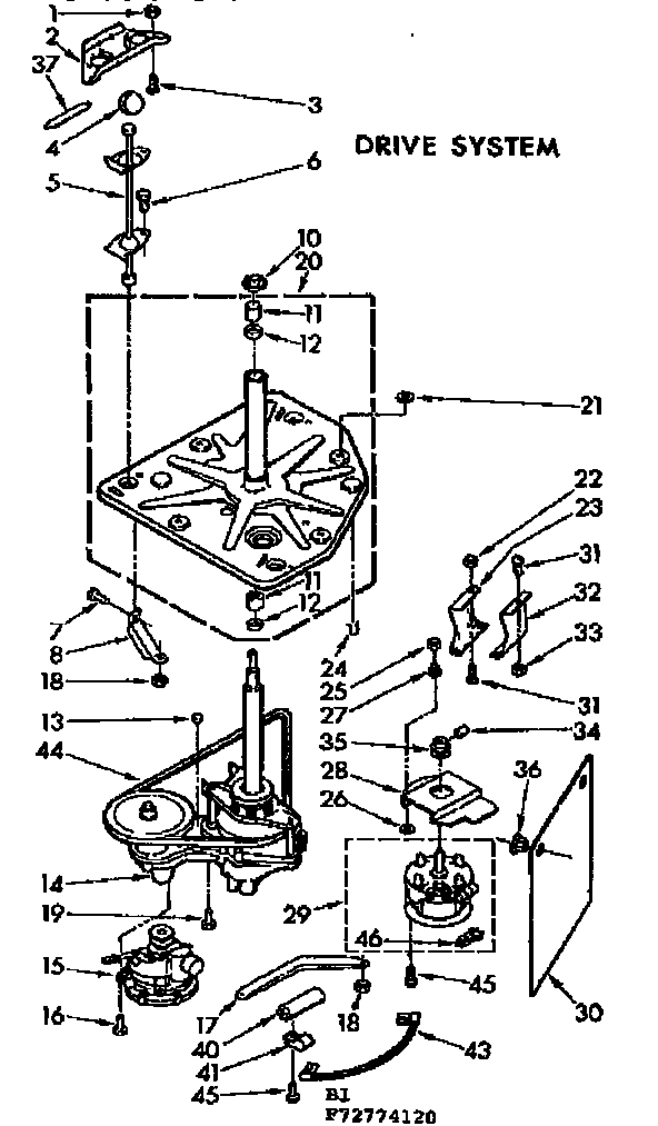 Kenmore 11073774120 drive system diagram