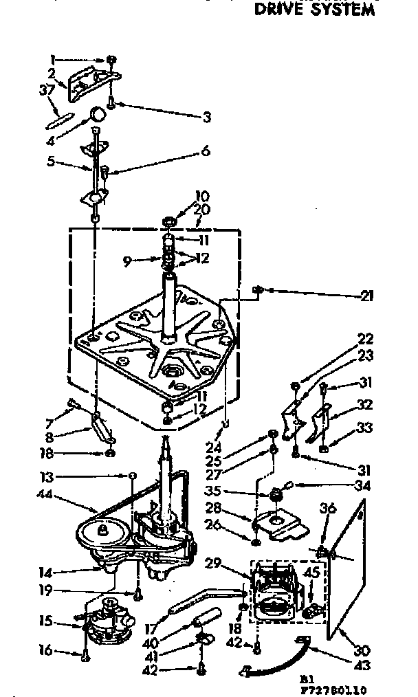 Kenmore 11073780410 drive system diagram