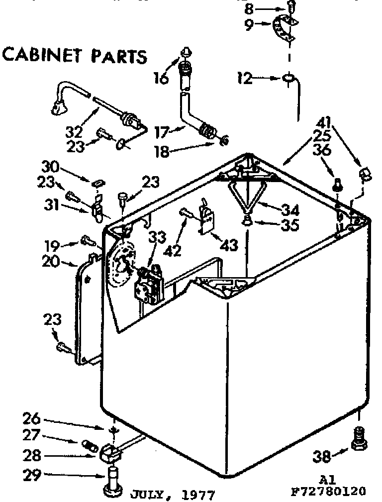 Kenmore 11072780420 cabinet parts diagram
