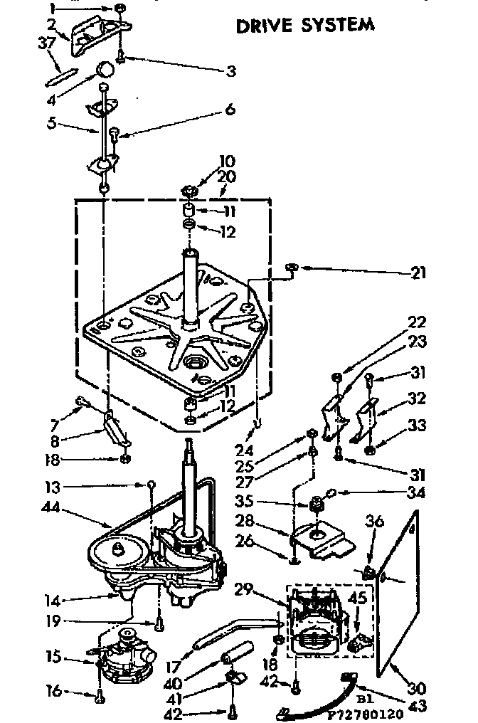 Kenmore 11072780420 drive system diagram