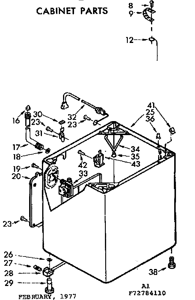 Kenmore 11073784410 cabinet parts diagram