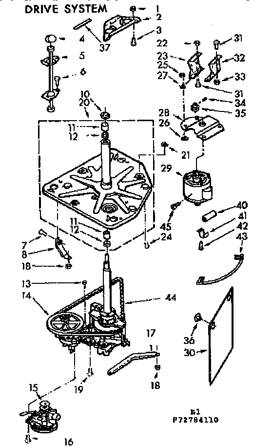 Kenmore 11073784410 drive system diagram