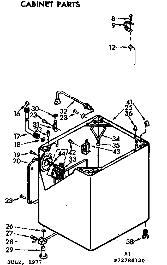 Kenmore 11073784420 cabinet parts diagram