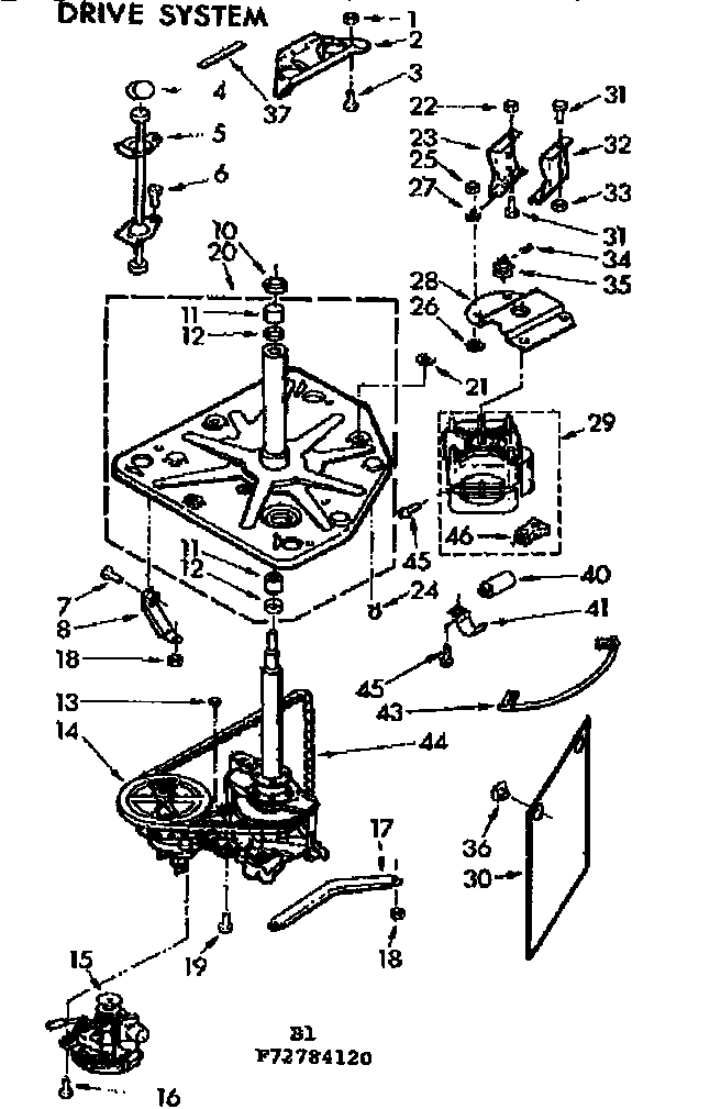 Kenmore 11073784420 drive system diagram