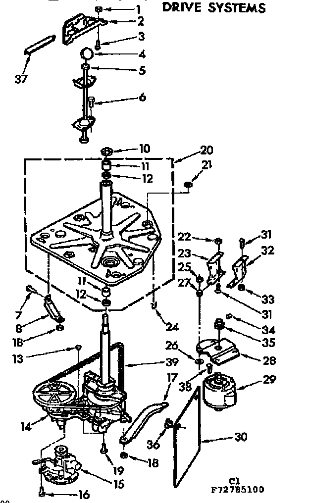 Kenmore 11072785400 drive systems diagram
