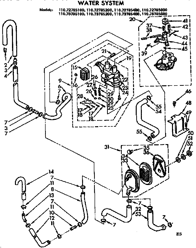 Kenmore 11072785400 water system diagram