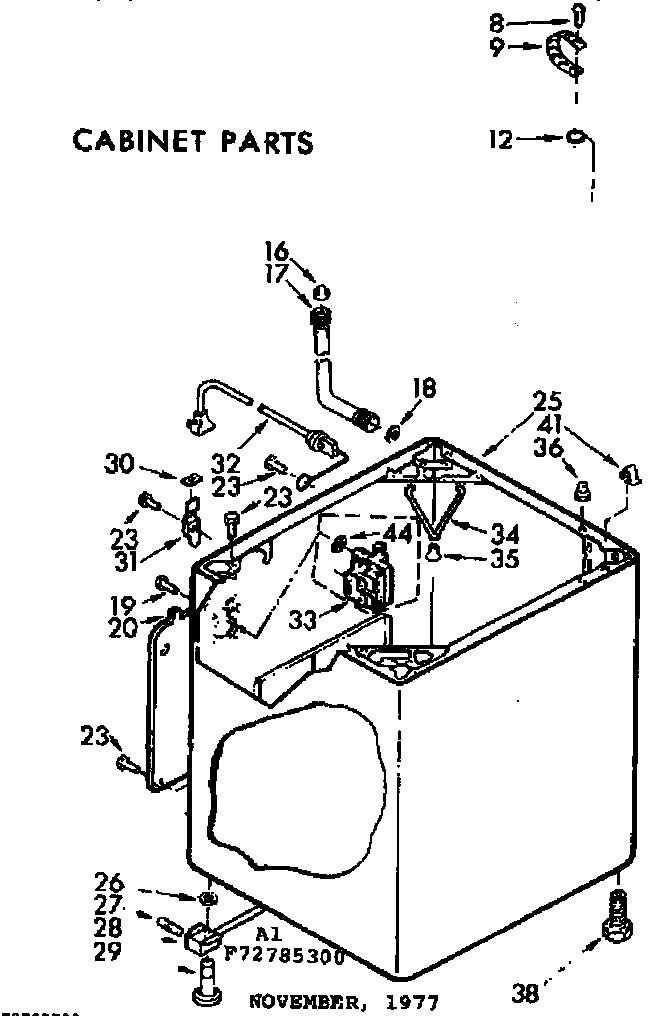 Kenmore 11072785300 cabinet parts diagram