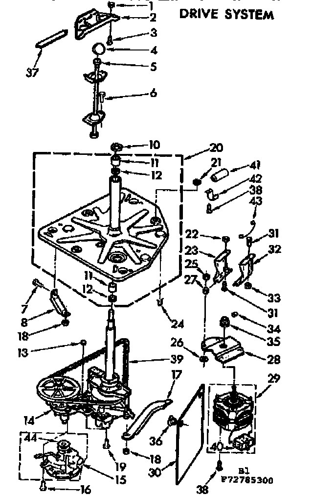 Kenmore 11072785300 drive system diagram