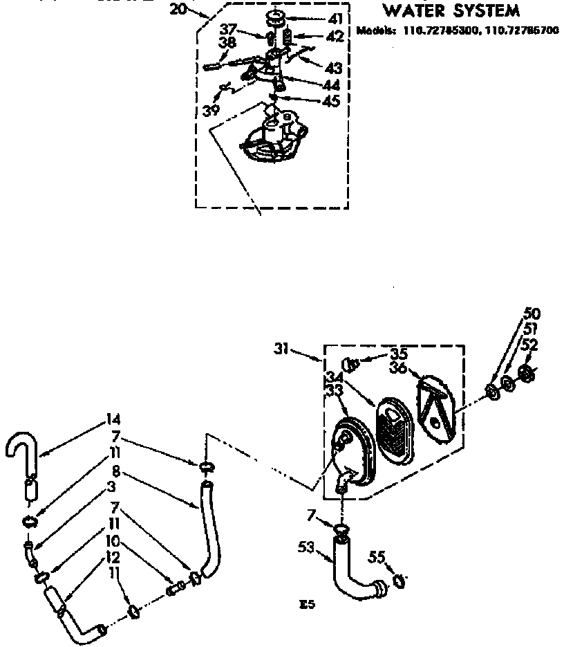 Kenmore 11072785300 water system diagram