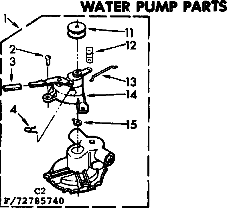 Kenmore 11072785740 water pump parts diagram