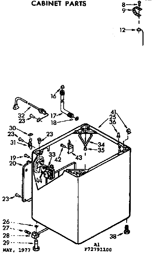 Kenmore 11073791400 cabinet parts diagram