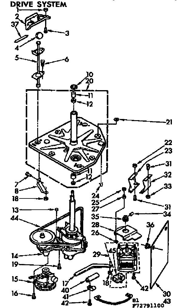 Kenmore 11073791400 drive system diagram