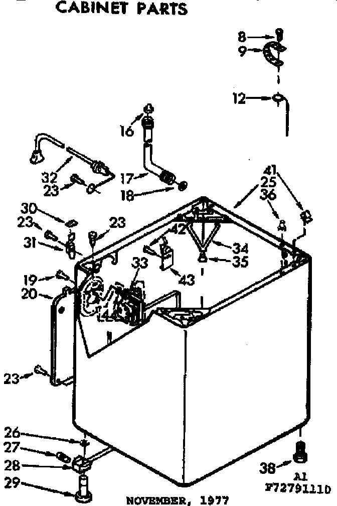 Kenmore 11072791110 cabinet parts diagram