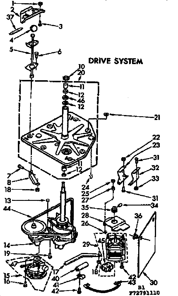 Kenmore 11072791110 drive system diagram