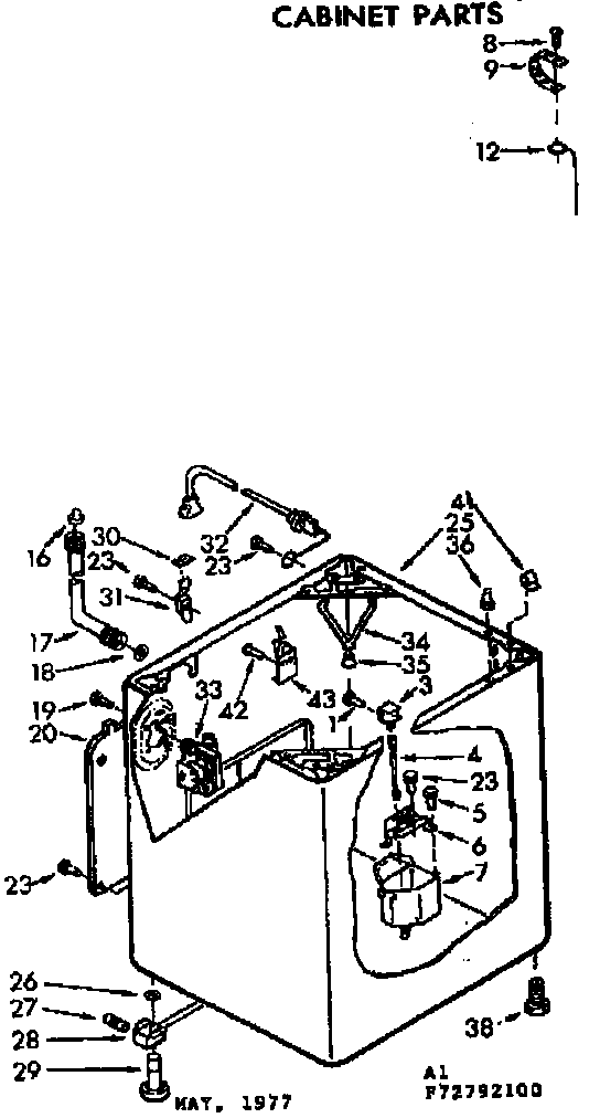 Kenmore 11073792200 cabinet parts diagram