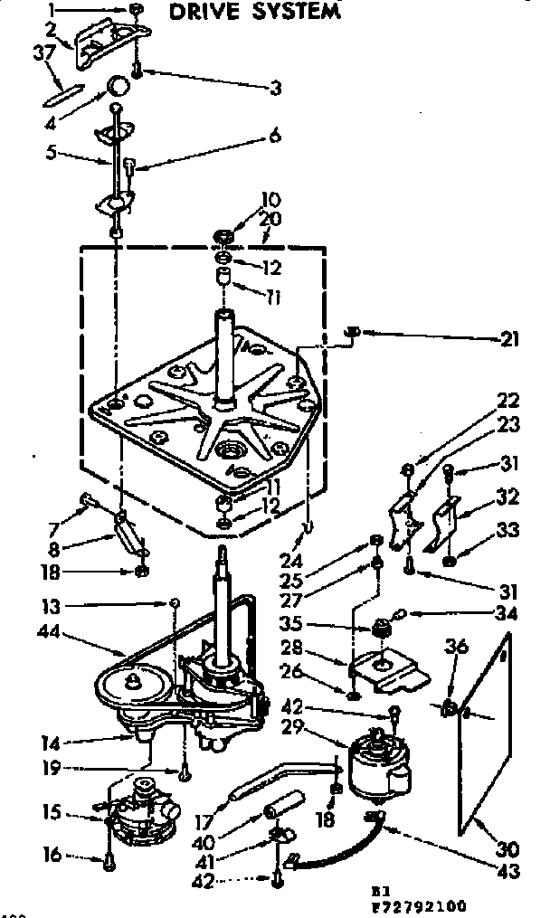 Kenmore 11073792200 drive system diagram