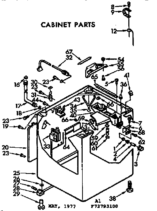 Kenmore 11073793200 cabinet parts diagram