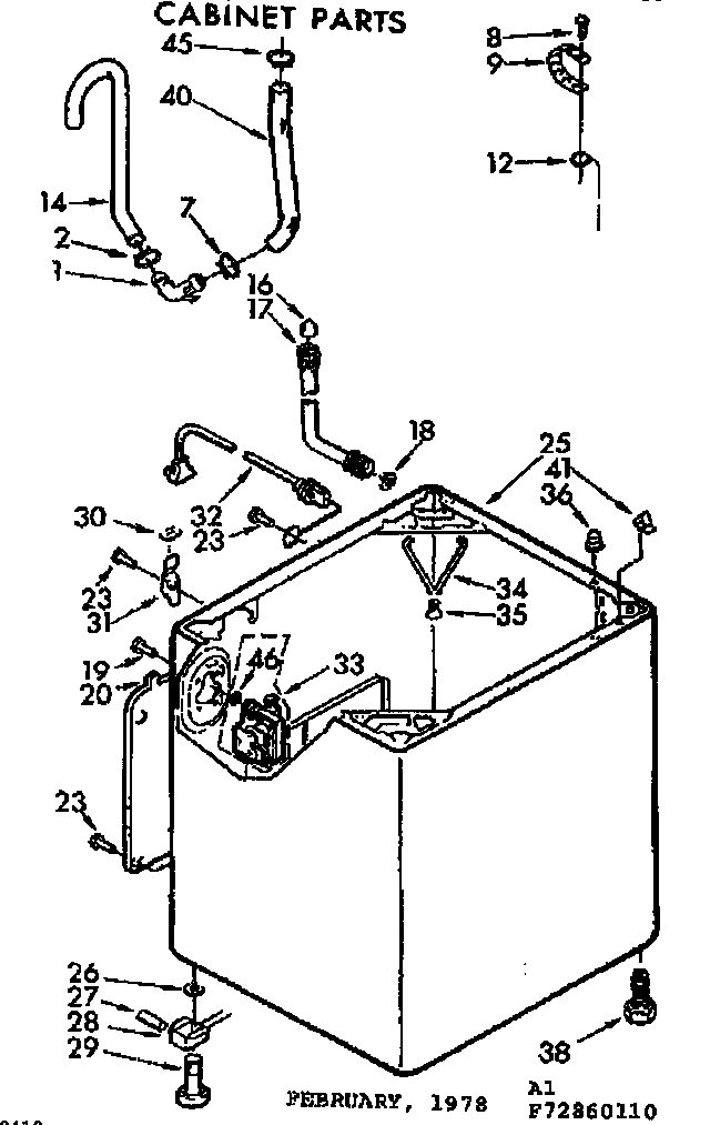 Kenmore 11072860810 cabinet parts diagram