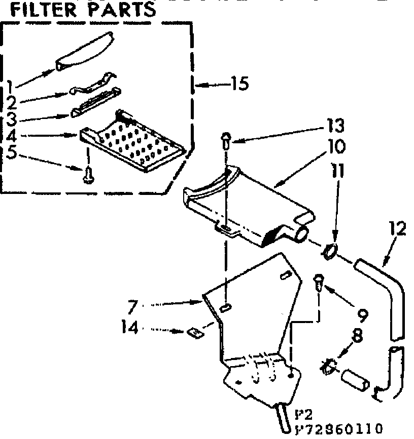 Kenmore 11072860810 filter parts diagram