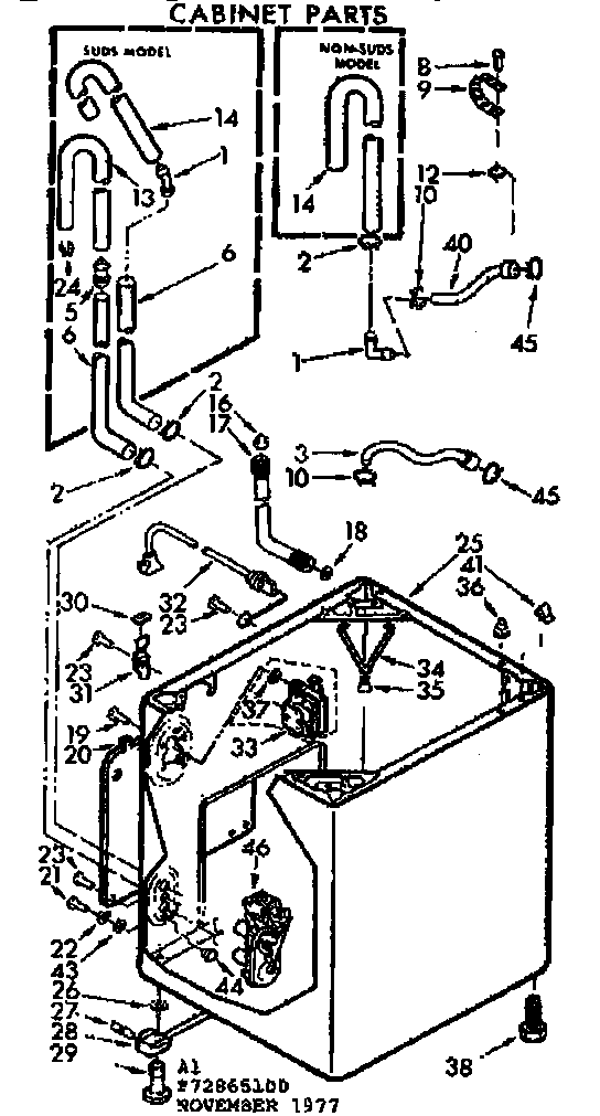 Kenmore 11072865100 cabinet parts diagram