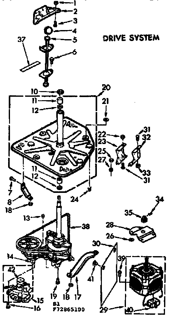 Kenmore 11072865100 drive system diagram