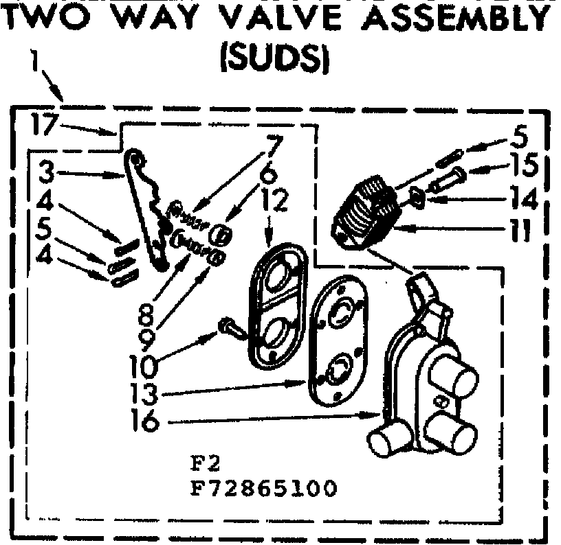 Kenmore 11072865100 two way valve asm suds diagram