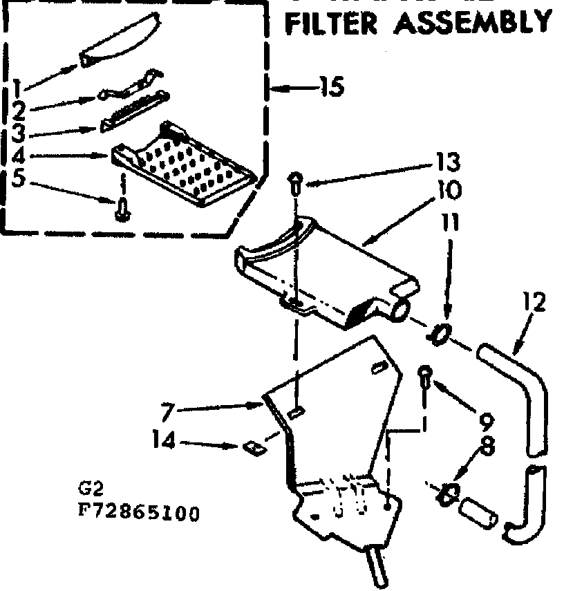 Kenmore 11072865100 filter asm diagram