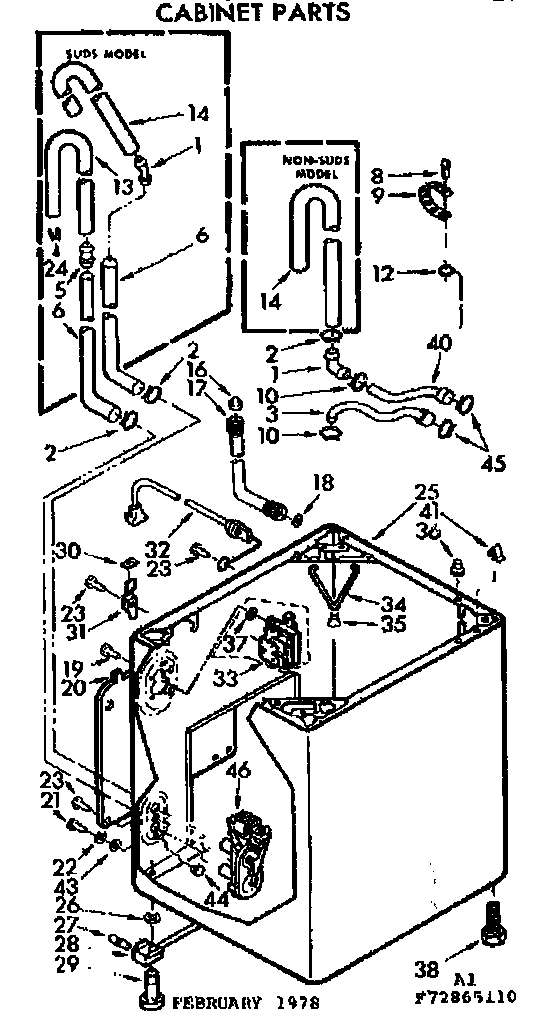 Kenmore 11073865610 cabinet parts diagram
