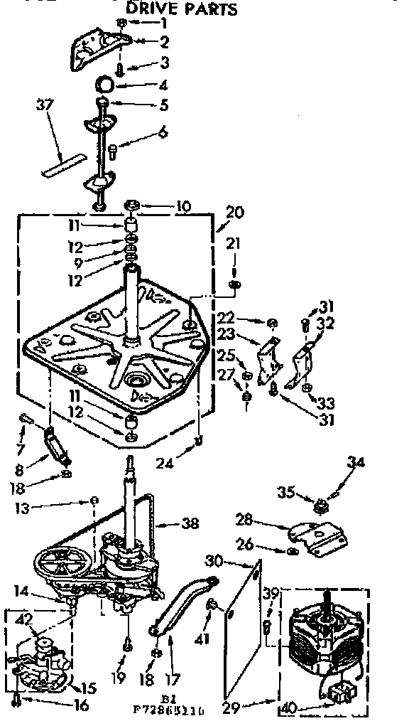 Kenmore 11073865610 drive parts diagram