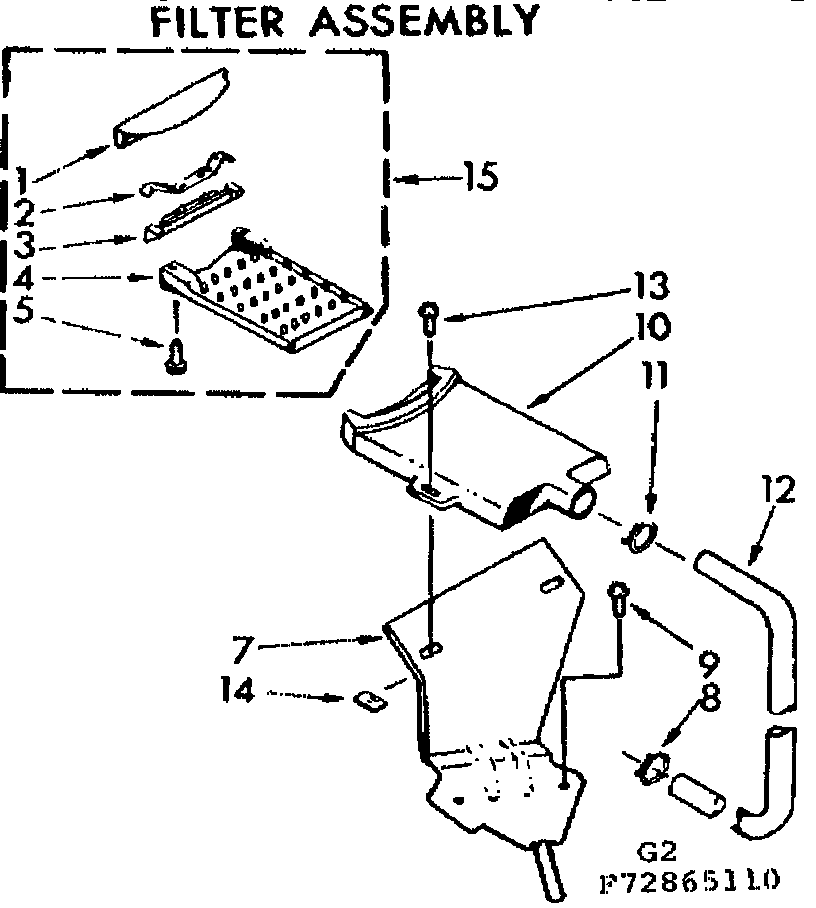 Kenmore 11073865610 filter assembly diagram