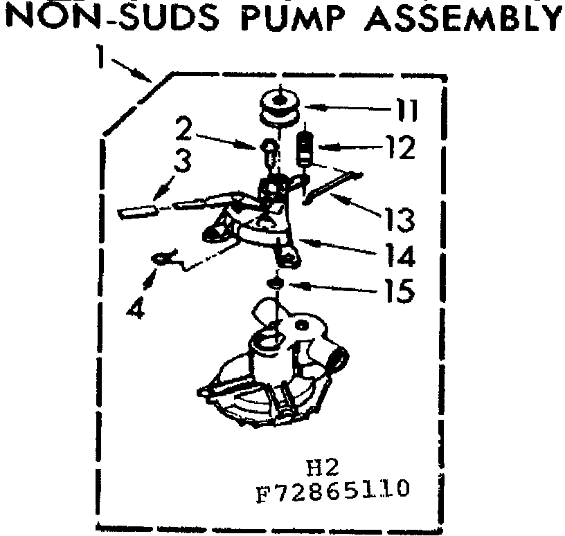 Kenmore 11073865610 non-suds pump assembly diagram