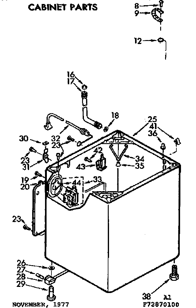 Kenmore 11072870600 cabinet parts diagram