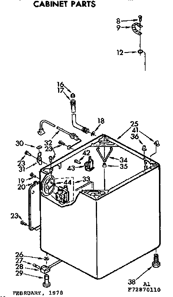 Kenmore 11073870110 cabinet parts diagram