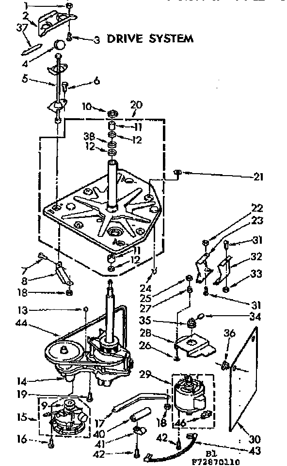 Kenmore 11073870110 drive system diagram