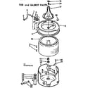 Kenmore 11072874600 tub and basket parts diagram