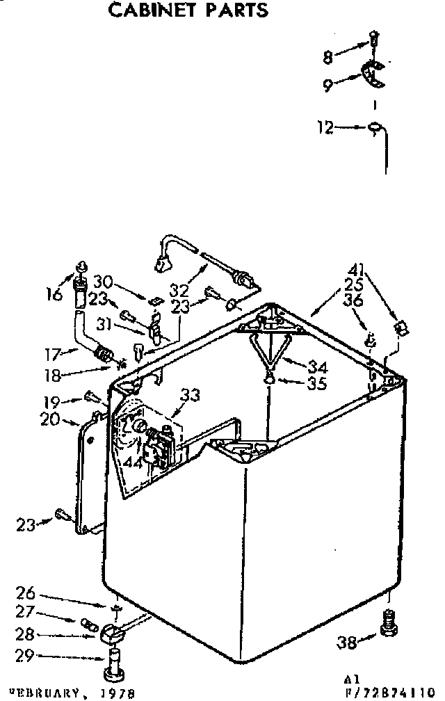 Kenmore 11073874410 cabinet parts diagram