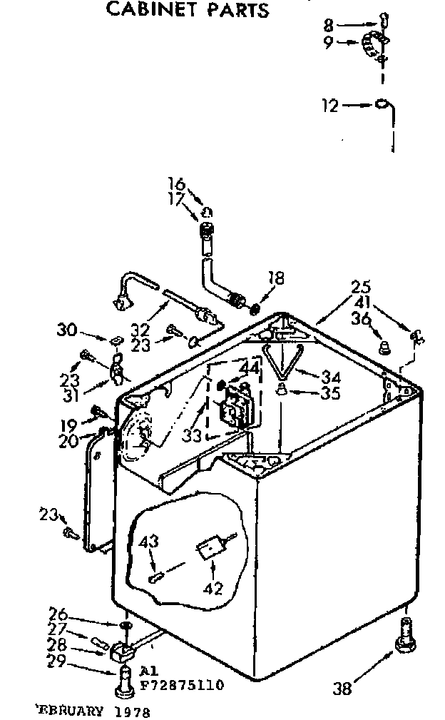 Kenmore 11073875610 cabinet parts diagram